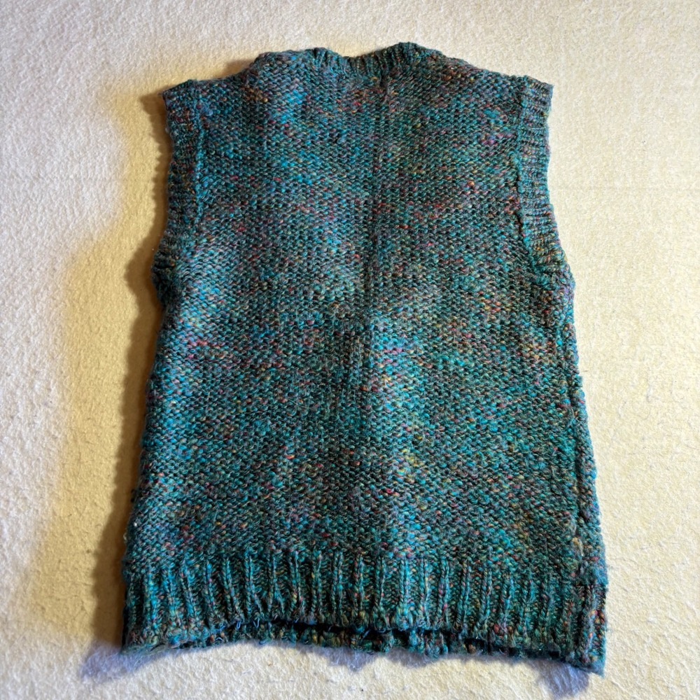 Hiatus Women Multicolor‎ Acrylic Cable Knit Button Sleeveless Vest Sweater S - Picture 5 of 6